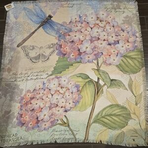 Susan Winget "MOPHEAD HYDRANGEA" 50X60 Throw NWT